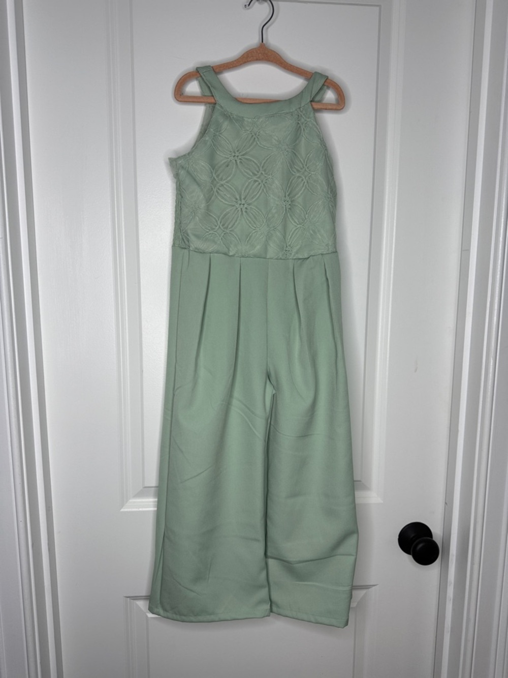 Girls 6 Wide-Leg Jumpsuit in Sage Green